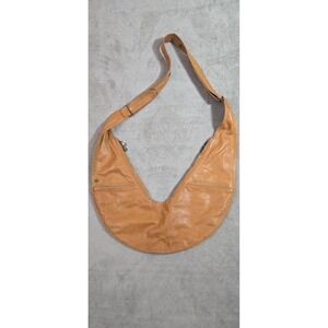 Sash Bag 100% leather Vegan crossbody bag caramel multiple pockets  Natural Soft